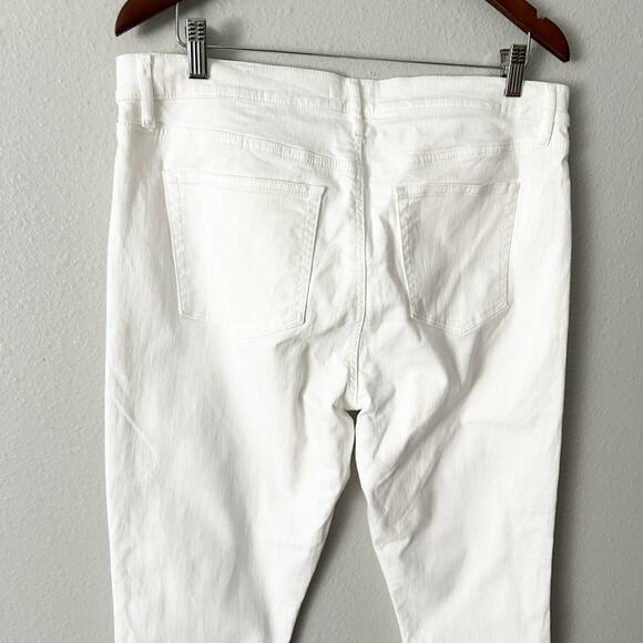 LOFT White Skinny Jeans women’s size 14/32 high rise five pocket - Picture 5 of 10